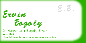ervin bogoly business card